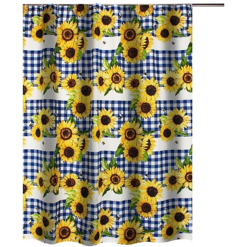 Details about   Threshold Shower Curtain 72x72  100% Cotton Yellow Frolic Yellow Scenic Scenery 