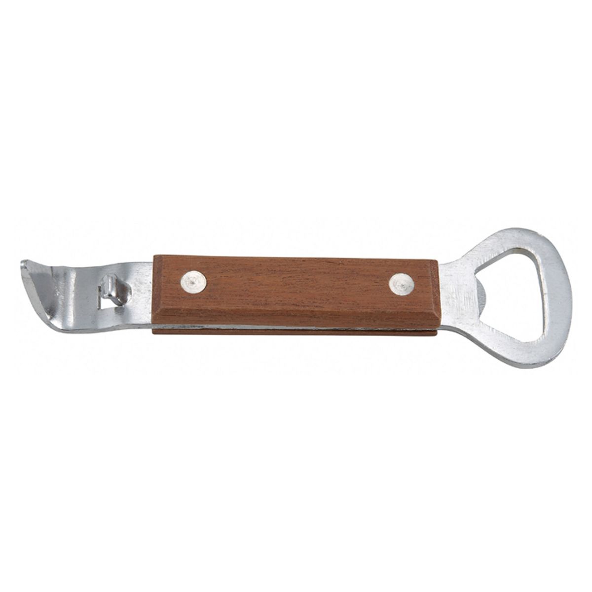 Winco Can and Bottle Opener with Wooden Handle, 7"