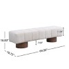 64" Upholstered Dining Bench,Ottoman with Round Wood Legs for Dining Bedroom Entryway Living Room,No-Assembly-Baofuwish - 4 of 4