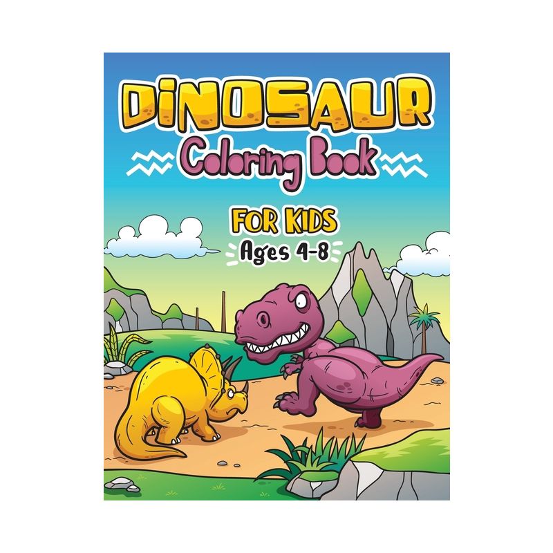 Dinosaur Coloring Book for Kids ages 4-8 - Large Print by  Oliver Brooks (Paperback), 1 of 2