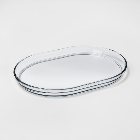 Large glass serving platters best sale