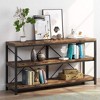 Gulches Industrial Console Table, 3-Tier Storage, Rustic Brown, 55", Sofa/Entryway/TV Stand - 3 of 4