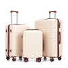 3 Piece Luggage Set,20"24"28" ABS Spinner Wheel Luggage With Combination Lock,Carry On Suitcase And Checked Luggage-Cuddlewood - 2 of 4