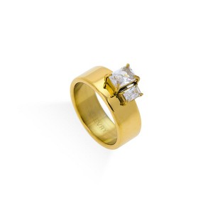 EVRY JEWELS WATERPROOF Gold or Silver Plated Havana Ring - 1 of 4