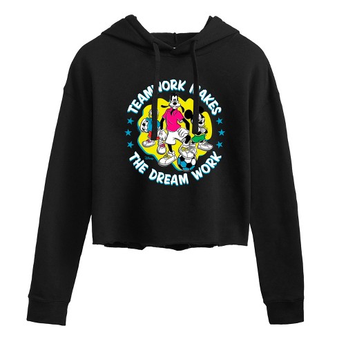 Women's - Disney - Teamwork Group Cropped Graphic Hoodie - image 1 of 3