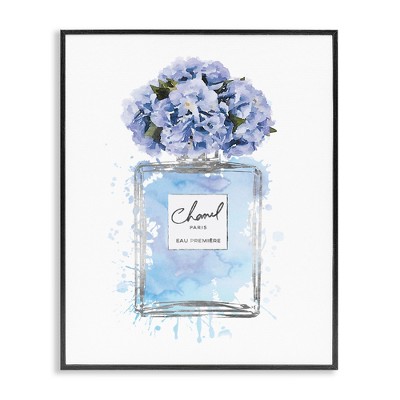 Stupell Industries Blue Flowers Perfume Bottle, 11" x 14"