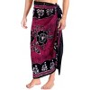 LA LEELA Men's Bath Trunk Summer Sarong Wrap One Size Fuscia Floral Hibiscus - 2 of 3