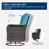 ALAULM 13 Pieces Patio Furniture Set, Rattan Wicker Outdoor Conversation Sets w/43in Propane Fire Pit Table, Swivel Rocking Chairs - 4 of 4