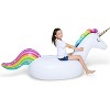 Jasonwell Big Inflatable Unicorn Pool Float with Fast Valves, Large Rideable Blow Up Summer Beach Lounge Raft for Kids & Adults, White, X-Large - 2 of 4