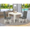 Coastal Cool 3Pc Square Table & 2 Chairs - 36" Linen White Finish - Gray Fabric - 2 of 4
