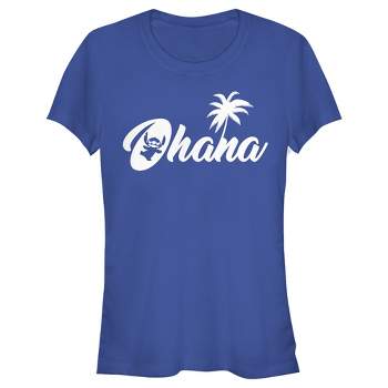 Juniors Womens Lilo & Stitch Ohana Silhouette T-Shirt