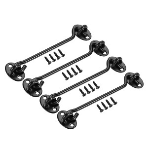 Unique Bargains 201 Stainless Steel Cabin Eye Latch Gate Door Swivel Hook with Mounting Screws 4 Pcs - 1 of 4