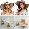 Anna-Kaci Wide Brim Straw Sun Hat with Braided Cord Detail Lightweight Packable Design for Beach Outdoor Protection - 4 of 4
