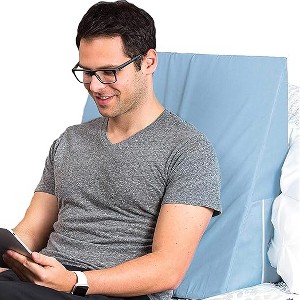 DMI Bed Wedge Pillow for Neck Pain, Headaches, Reflux, Shoulders, Back Pain, Foot Support, Knee Pain or Restless Leg Syndrome, 24x24x12 inches, Blue - 1 of 4