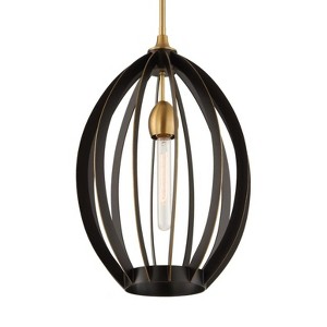 Uttermost Darby Oval Iron Pendant – Modern Industrial Single Light Fixture - 1 of 4