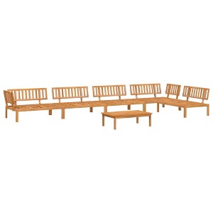 vidaXL Patio Pallet Sofa Set - 6 Piece Outdoor Conversation Set for Garden/Patio/Terrace - Solid Acacia Wood Furniture Modular Design - Brown - 1 of 4
