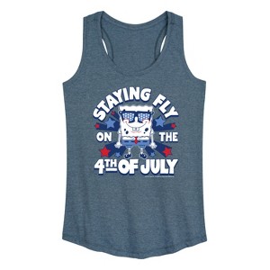 Women's - SpongeBob SquarePants - Fly on the 4th of July Graphic Racerback Tank - 1 of 4