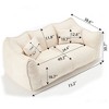 NicBex Chenille Bean Bag Chair with High-Resilience Foam and 2 Seats,Lazy Sofa Chair with Handle Design and Armrest,Lounge Chair for Living Room - 3 of 4