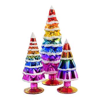 Cody Foster 7.0 Inch Small Rainbow Hue Trees Easter Spring Lgbtq Decorate Decor Village Mantle Tree Sculptures