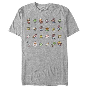 Men's Nintendo Super Mario Items and Characters Panel T-Shirt - 1 of 4