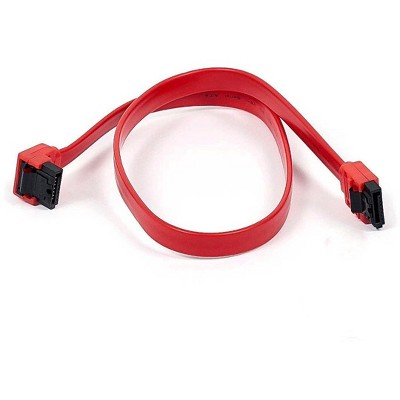 Monoprice SATA 6Gbps Cable with Locking Latch (90 Degree to 180 Degree) - 0.83 Feet - Red | Compatible with SSD, CD Writer, CD Driver, SATA HDD