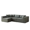 104" Corduroy L-Shaped Modular Sectional Sofa, Oversized Floor Couch - 4 of 4