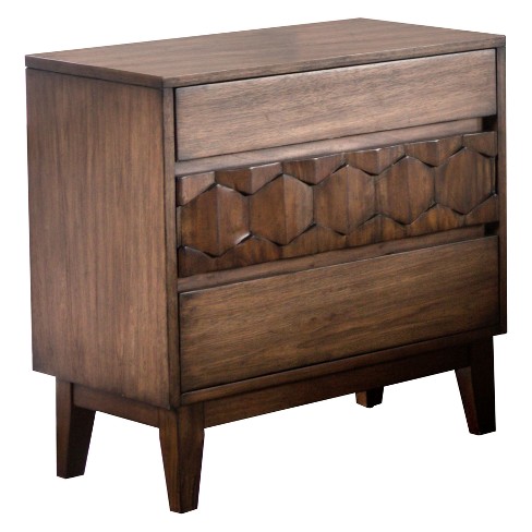 Hirano Transitional Felt Lined Top Drawer Nightstand Chestnut Brown Iohomes Target