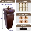 Aoibox Square Wood Furniture Legs Set of 4 Brown 6 Inch Replacement Feet for Sofa Bed Table Chair with Hardware Included - 3 of 4