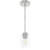 Hunter Fan 1-Light Hartland Mini Pendant Silver : Seeded Glass, Adjustable Height, UL Listed, Brushed Nickel Finish - 3 of 3