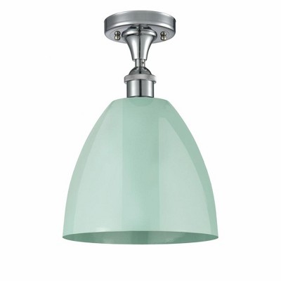 Plymouth Dome - 1 Light Semi-Flush Mount In Industrial Style-12.88 Inches Tall and 9 Inches Wide