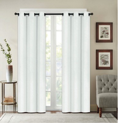 38" x 84" Solid Blackout Thermal Grommet Curtain Panels (Set of 2 Black)