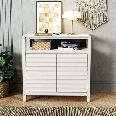 GlasFlength Decorative Storage Cabinets, Stylish and Functional Storage for Every Room, Bedroom, Living Room, Kitchen, White,31.7”*14”*31.9"