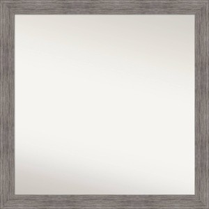 30" x 30" Non-Beveled Pinstripe Plank Gray Narrow Bathroom Wall Mirror - Amanti Art: Includes Mounting Hardware, Polystyrene Frame - 1 of 4