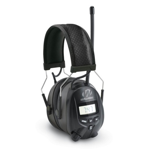 Walkers Gwp-rdom Hearing Protection Over Ear Am/fm Nrr 25db Earmuffs With Display Screen And Input Jacks For And Shooting Range : Target