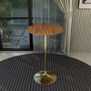 Leisuremod Verve 27" Round Bar Height Dining Table - MDF Wood Top with Brushed Gold Pedestal Base Counter Height Table for Kitchen, Home, and Pub - 2 of 4