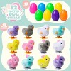 Joyfy 12 Packs Easter Eggs Filled with Wind-up Toys, Colorful Egg Jumping Chicks and Bunnies for Kids Easter Basket Stuffer, Egg Hunt, Classroom Prize - 3 of 4