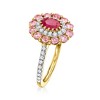 Ross-Simons 0.30 Carat Ruby and .80 ct. t.w. Pink Sapphire Ring With .29 ct. t.w. Diamonds in 14kt Yellow Gold - 3 of 4