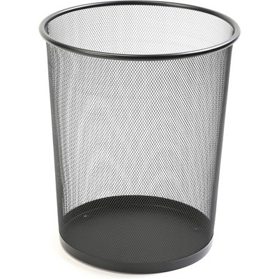 Lorell Round Waste Bin Steel Mesh 4.7 Gal. 12"x14-1/4" Black 52770