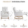 Upholstered Accent Chair Recliner Chair Leisure Nursery Rocking Chair Reading Chiar with Adjustable Footstool & Side Pocket - ModernLuxe - 3 of 4