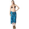 LA LEELA Women's Sarong Wrap Swimwear Cover up Wraps One Size Cyan Tie Dye - 2 of 4