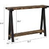 Industrial Farmhouse Console Table with V-Shaped Legs - 2-Tier Shelf, Multi-Use Entryway & Sofa Table, Easy Assembly for Living Room Decor - 4 of 4