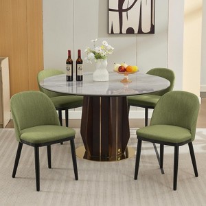 Mid-Century Modern Upholstered Dining Chairs, Padded Cushion Seat with Back, Accent Kitchen Chairs for Dining Room, Living Room, Bedroom - 1 of 4