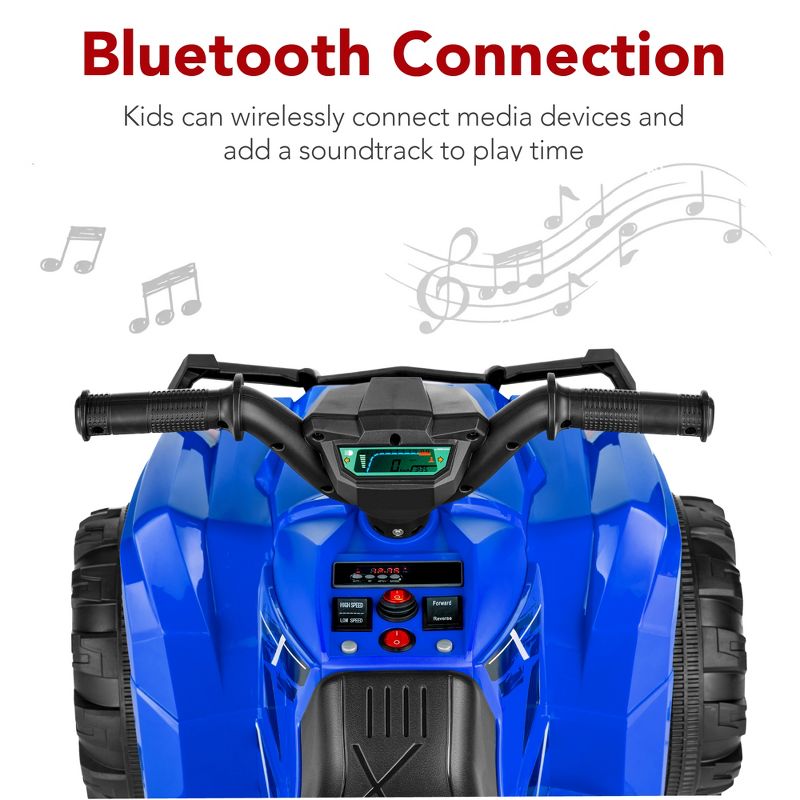 Best Choice Products 12V Kids Ride-On ATV Quad w/ Bluetooth, 2.4mph Max, Treaded Tires, LED Lights, Radio, 4 of 9