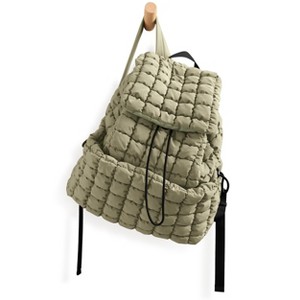 Generic Quilted Backpack 2.0 Lightweight Puffer Hiker Pack Drawstring Padding Travel Gym Bag - 1 of 4