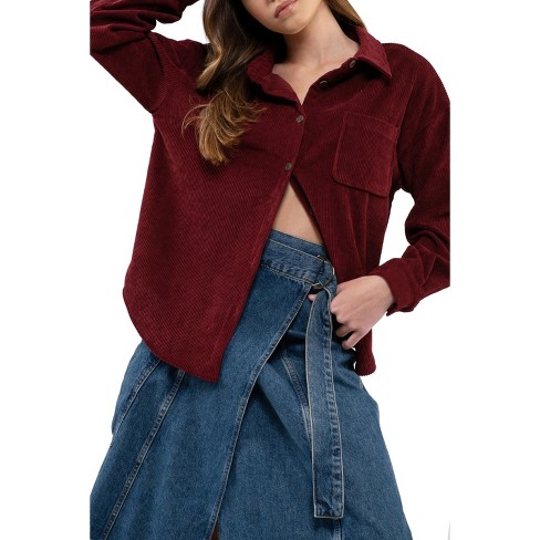 Burgundy corduroy sales jacket womens