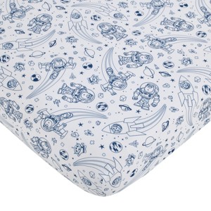 NoJo Disney Toy Story Outta This World Blue and White Nursery Fitted Crib Sheet - 1 of 4