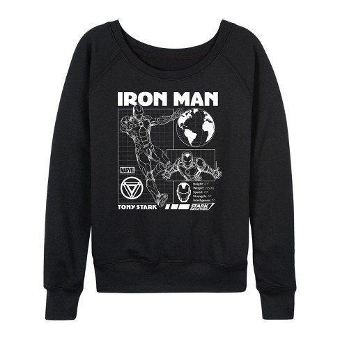 Women's - Marvel - Iron Man Schematic Lightweight French Terry Slouchy - image 1 of 4