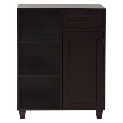 Catalina Floor Cabinet Dark Espresso Brown - Elegant Home Fashions