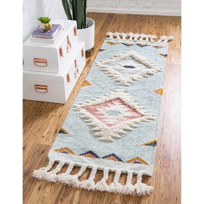 Unique Loom Mesa Collection Area Rug - Maricopa (10' X 14' 1" Rectangle Pink And White