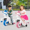 Costway 12V Kids Ride on Unicorn Toy w/ Training Wheels Music One-button Start Horse Toy - 2 of 4